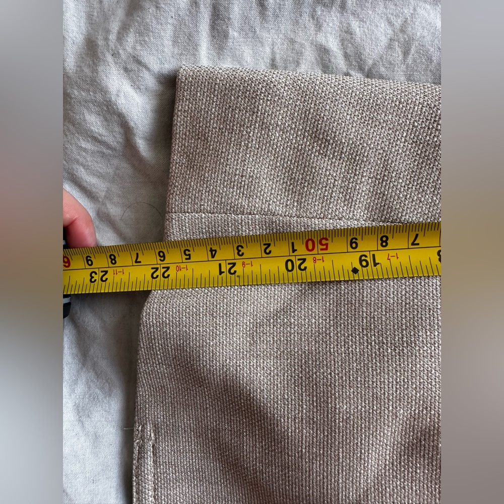 Maison d’Amélie Paris Tailored Vest Beige Linen Blend Peplum Waistcoat Elegant - Picture 5 of 7